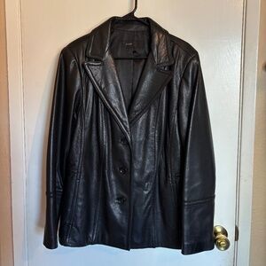 Avani Black Leather Jacket Size Large